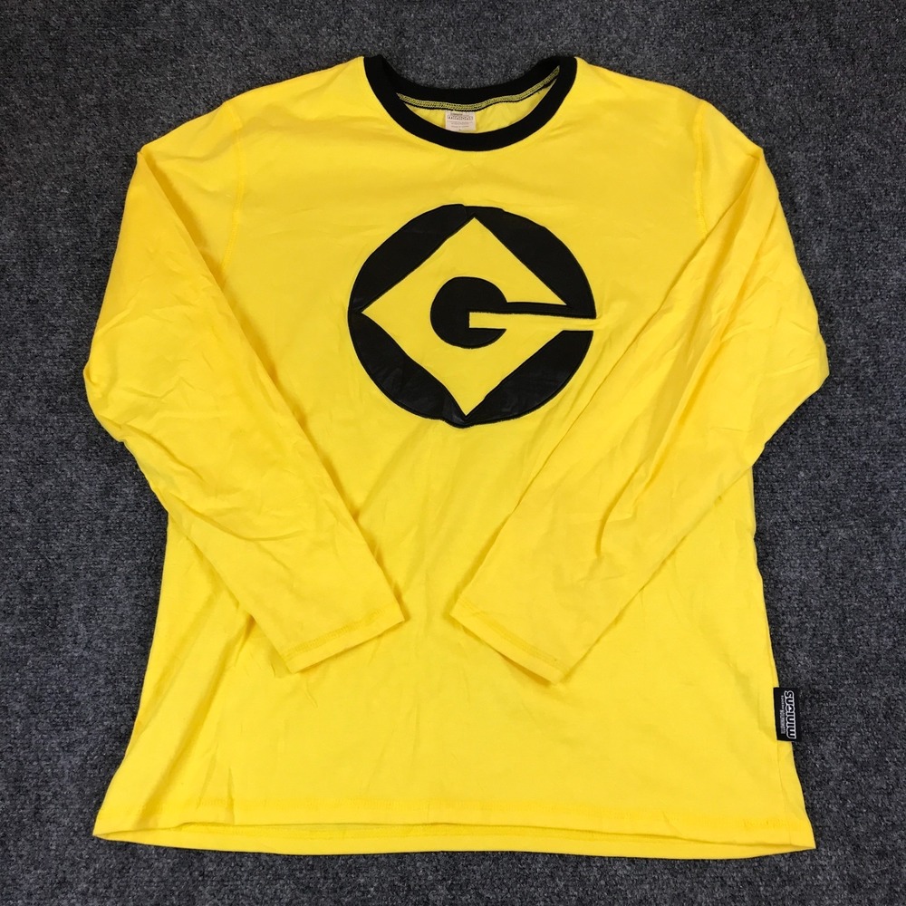 Spirit Halloween Illumination Minions Kevin Shirt Mens‎ Large Yellow Black Logo